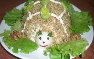Салат Черепаха — классические рецепты салатов Черепашки с курицей